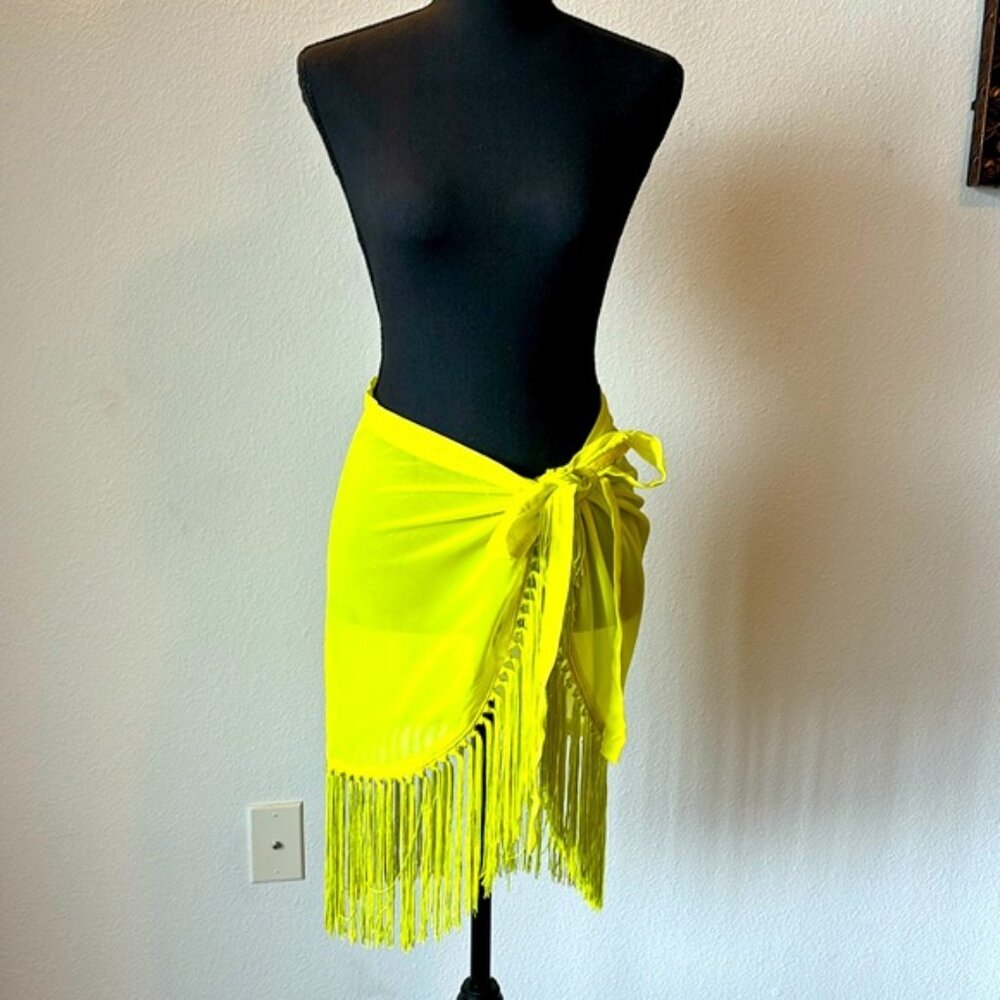 NWOT: Neon Beach Cover Up, Fringe, Womens Plus Size (One Size)